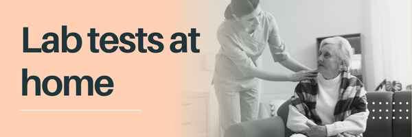 Mobile banner promoting SaludyVos lab tests